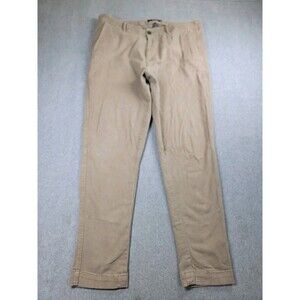 Massimo Dutti Pants Mens 34x28.5 Tapered Brown Khaki Chinos Mid Rise Office‎